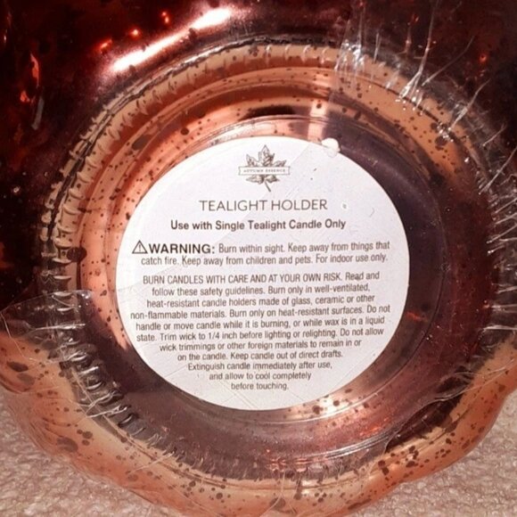 Autumn Essence Large Gourd Mercury Glass Tealight Candle Holder Set - Picture 7 of 7